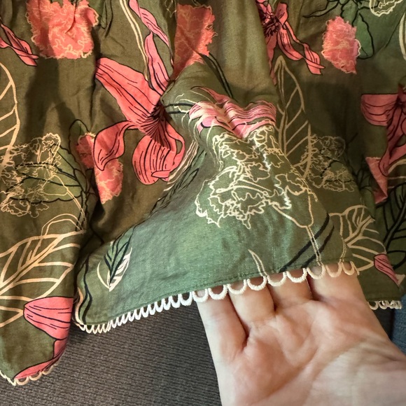 Baltic Born Green and Pink Sundress with Scoop Neck and Bishop Sleeves - Picture 8 of 8